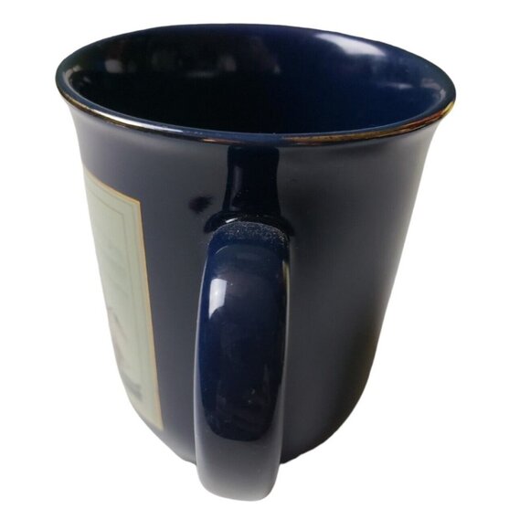 Otagiri Japan Ceramic Mug Ship Design Navy Blue Gold Trim Coffee Cup Boat Design - Picture 4 of 7